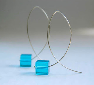 blue fish earrings