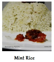 Pudina Rice / Mint Rice & Dates Raita 