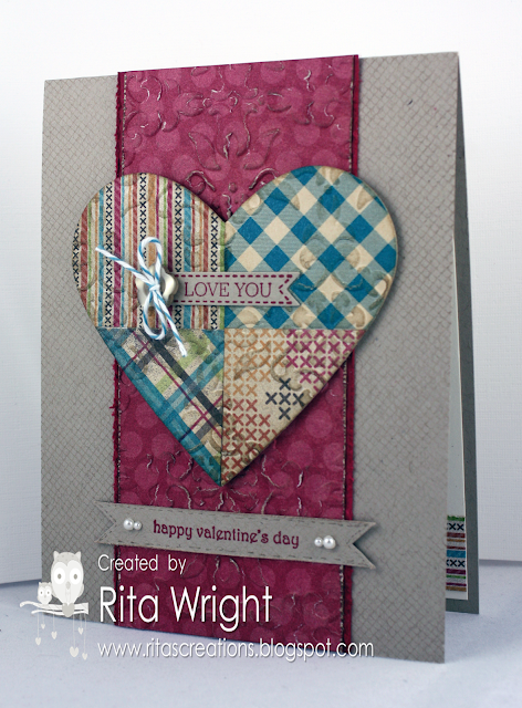 Tarjeta San Valentin: Quilted Valentine