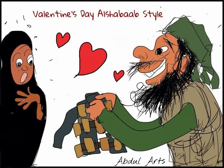 Abdul Arts oo sawir cajiib ah ka sameeyay Al-Shabaab iyo maalinta jaceylka ee "Valentine´s Day"