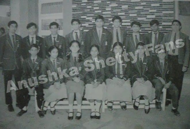 South Indian Actress Anushka Shetty (First row third from left) Childhood Pic with Classmates at School | South Indian Actress Anushka Shetty Childhood Photos | Real-Life Photos