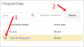 Penyorot Data,data highlighter,cara menghapus acara,webmaster tools,google