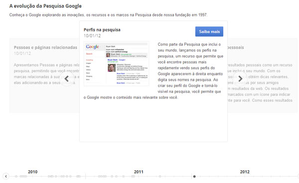 Google - Página Por dentro da Pesquisa