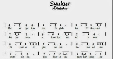 Notasi Lagu Syukur - dari C23 Notasi Lagu Syukur - dari C23