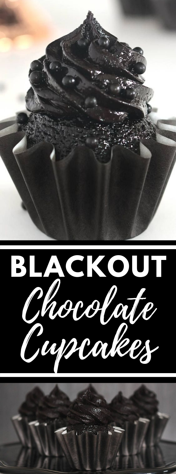 Blackout Chocolate Cupcakes and Blackout Frosting #blackchocolate #frostingrecipes