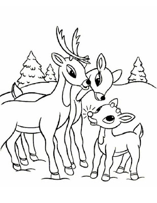 Rudolph Deer Coloring Pages