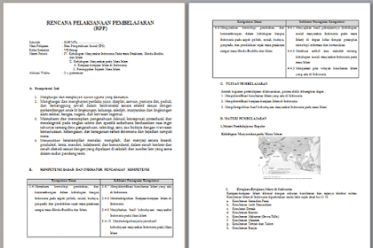 Contoh RPP IPS SMP MTs Kelas 7 Semester 2 Kurikulum 2013