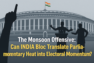 Members of the INDIA Bloc Opposition raising issues during a heated session of the Indian Parliament, Monsoon Session 2025