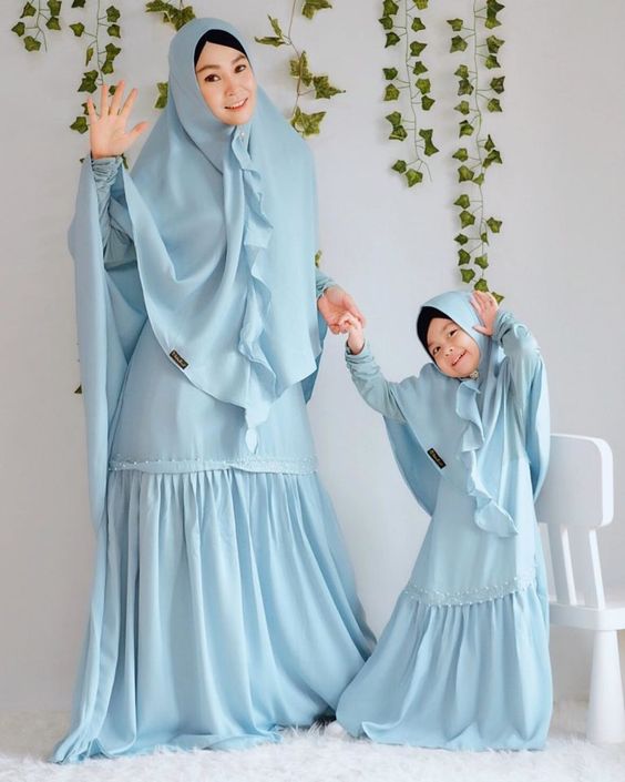 15 Model Baju Gamis Couple Ibu dan Anak Untuk Lebaran 2019 