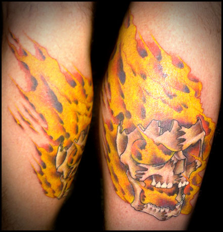 Flaming Skull Tattoo For Guys Flaming Skull Tattoos
