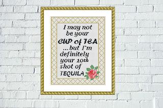 Tequila funny cross stitch pattern - Tango Stitch