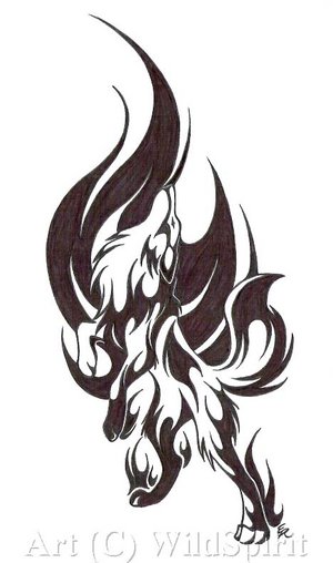Wolf Tattoo Designs Size:301x400 - 29k: Flash Free Wolf