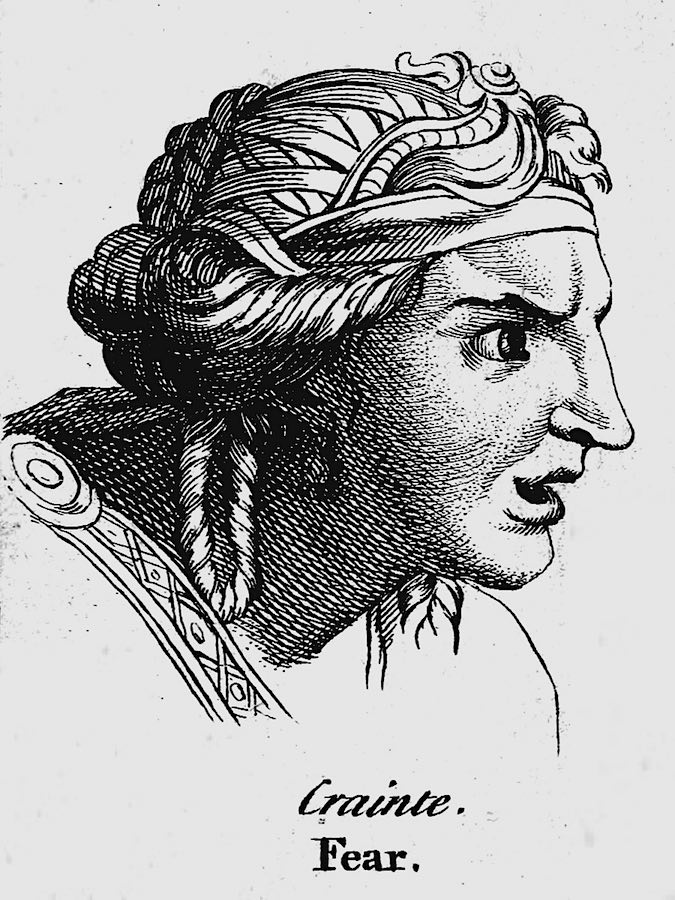 a 1600s illustration of fear by Charles Le Brun