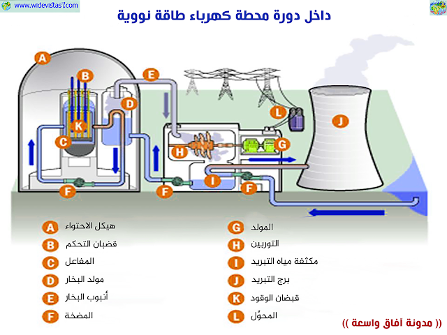 داخل دورة محطة كهرباء طاقة نووية