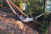 A man in a hammock