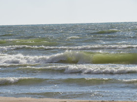 green waves on Lake Michigan