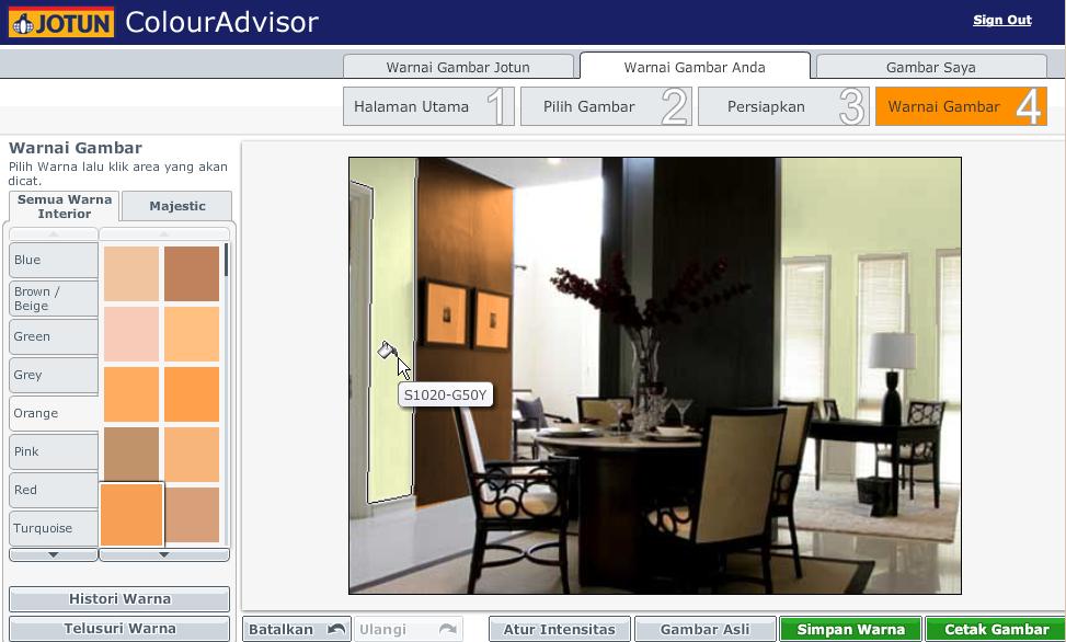  cat untuk desain interior / Online tool for interior design color