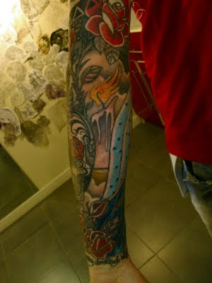 mexican style sleeve tattoo