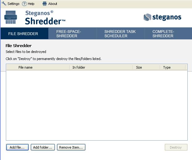 steganos shredder