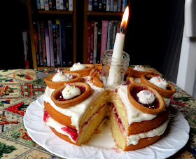 Raspberry Jam Tart Birthday Cake