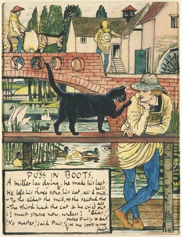 pussinboots wallpaper. Illustration: Walter Crane Illustration from Puss in Boots 1873