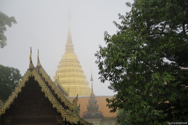 Misty morning at Doi Suthep temple.