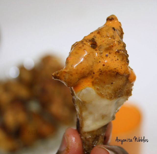 Perfectly tangy red pepper ricotta sauce with a brown sugar baked wing from www.anyonita-nibbles.com