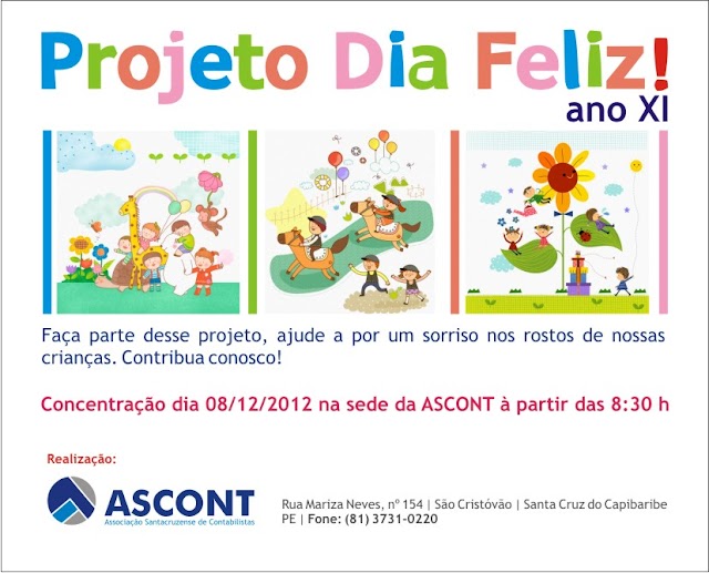 Projeto Dia Feliz é promovido pela ASCONT