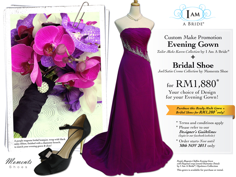 Custom Make Bridal Evening Gown Bridal Shoe for only RM1880 