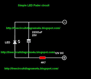 Simple LED Fader Circuit schematic Diagram with explanation for beginners