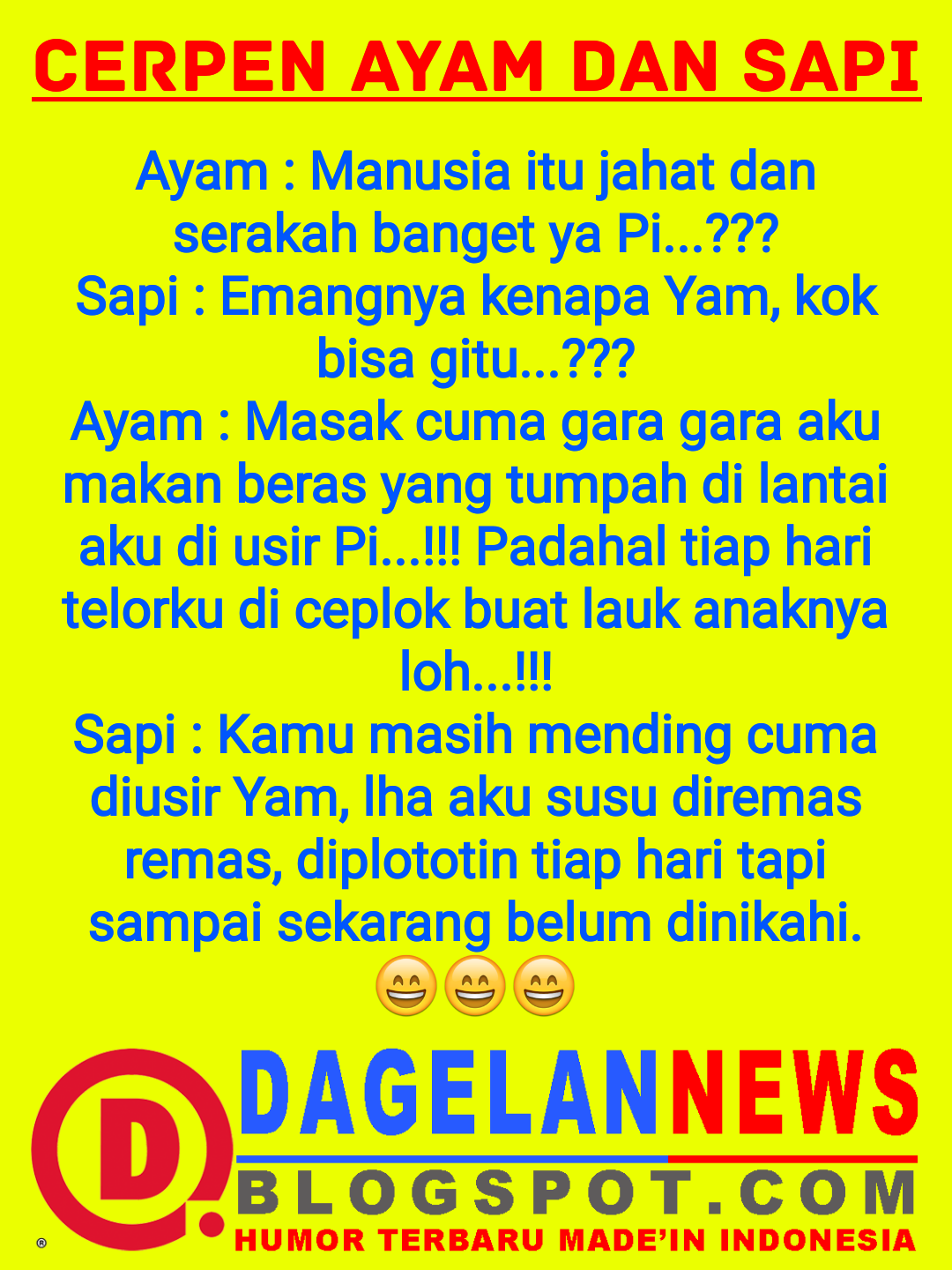 CERPEN LUCU DAGELAN KOPLAK DAGELAN NEWS