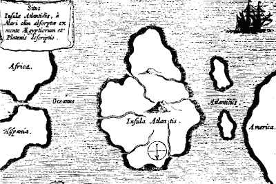 Map of the lost continent of Atlantis