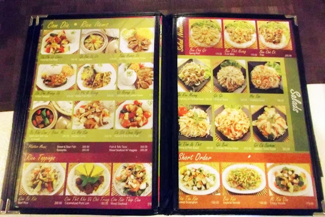 menu at Phở Bắc Robinson's Galleria