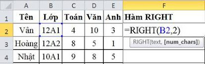 tinhoccoban.net - Hàm Right trong Excel