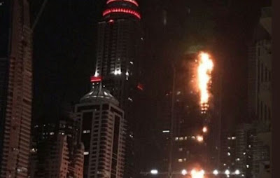 86-Storey Skyscraper In Dubai Engulfed By Massive Fire (Photos)