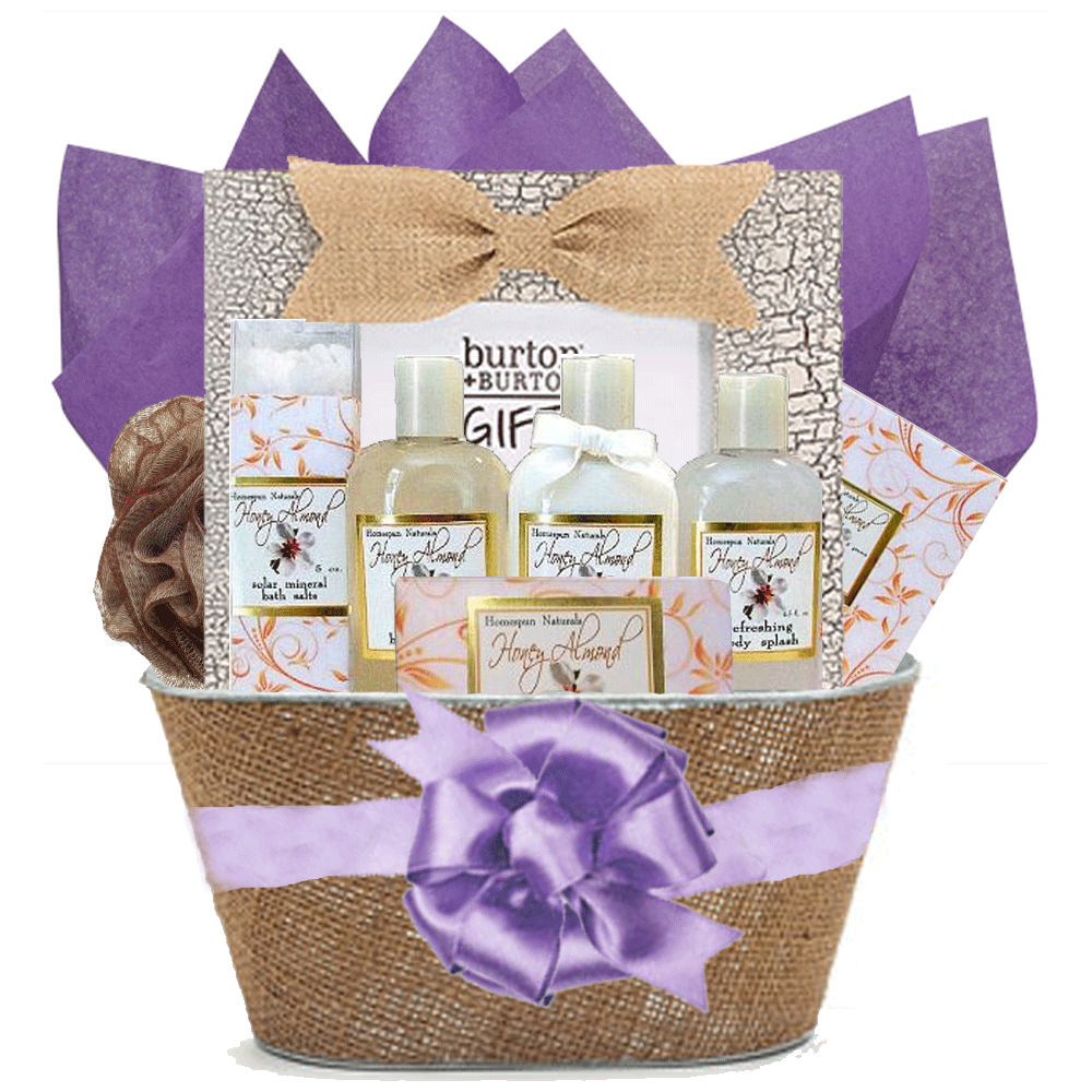 soothing honey almond bath and body basket