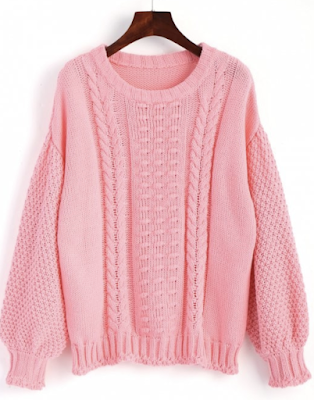 cable-knit-lantern-sleeve-sweater