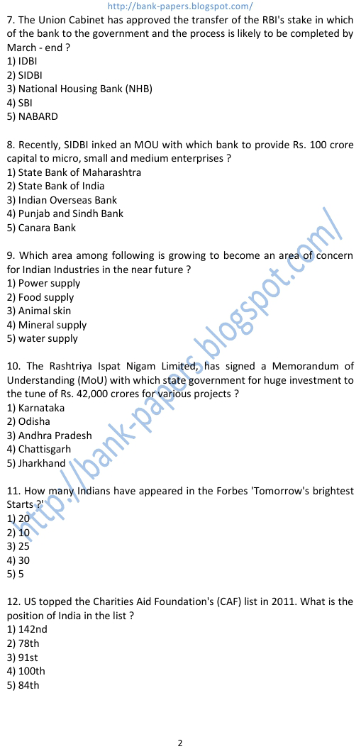 recent general awareness for bank exams