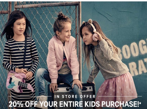 H&M Back To School 25% Off Kids Purchase Coupon