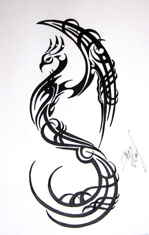 tribal dragon tattoo designs. Tribal Dragon Tattoo Design by