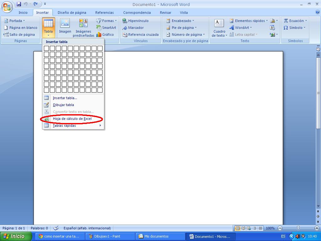 OFIMATICA OPCIONES EN WORD