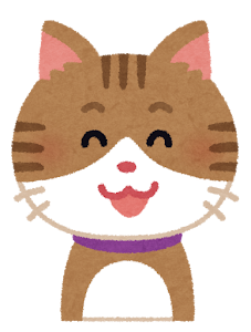 いろいろな表情の猫のイラスト「笑い顔」