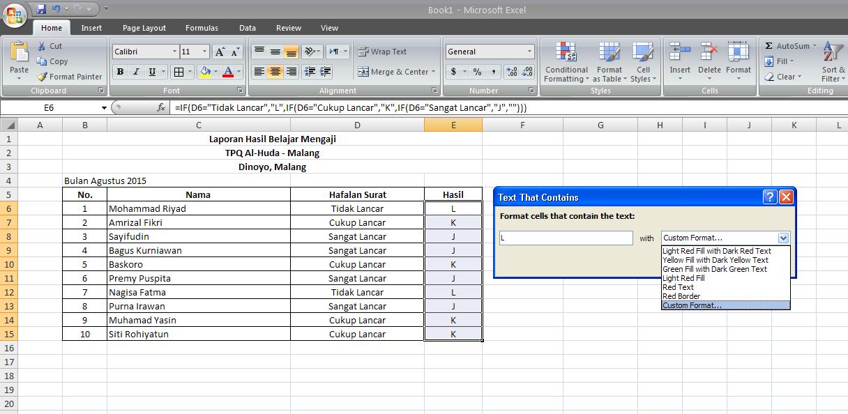 Cara Membuat Cell Otomatis Berwarna pada Excel  TUTORIAL 