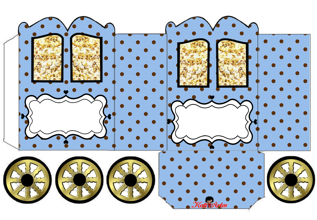 Brown Polka Dots: Princess Carriage Shaped Free Printable Box.