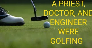 Funny long jokes  They were stuck behind a really slow group of golfers. The engineer fumed, “What’s with those guys? We must have been waiting for fifteen minutes!”  The doctor chimed in, “I don’t know, but I’ve never seen such inept golf!”  The priest said, “Here comes the greens-keeper. Let’s have a word with him.” He said, “Hello George, What’s wrong with that group ahead of us? They’re rather slow, aren’t they?”  The greens-keeper replied, “Oh, yes. That’s a group of blind firemen. They lost their sight saving our clubhouse from a fire last year, so we always let them play for free anytime!.”  The group fell silent for a moment. The priest said, “That’s so sad. I think I will say a special prayer for them tonight.”  The doctor said, “Good idea. I’m going to contact my ophthalmologist colleague and see if there’s anything she can do for them.”  The engineer said, “Why can’t they play at night?”