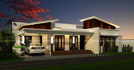 Contemporary look single floor  1200  sq  ft  Kerala home  
