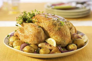 Roast Chicken with Blue Cheese Cream Sauce