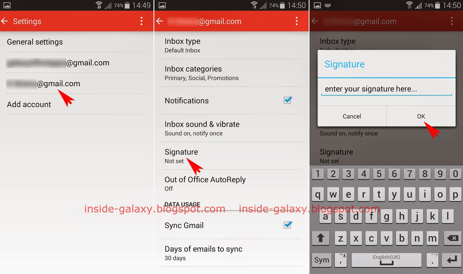 Samsung Galaxy S5: How to Change Signature in Gmail App in 