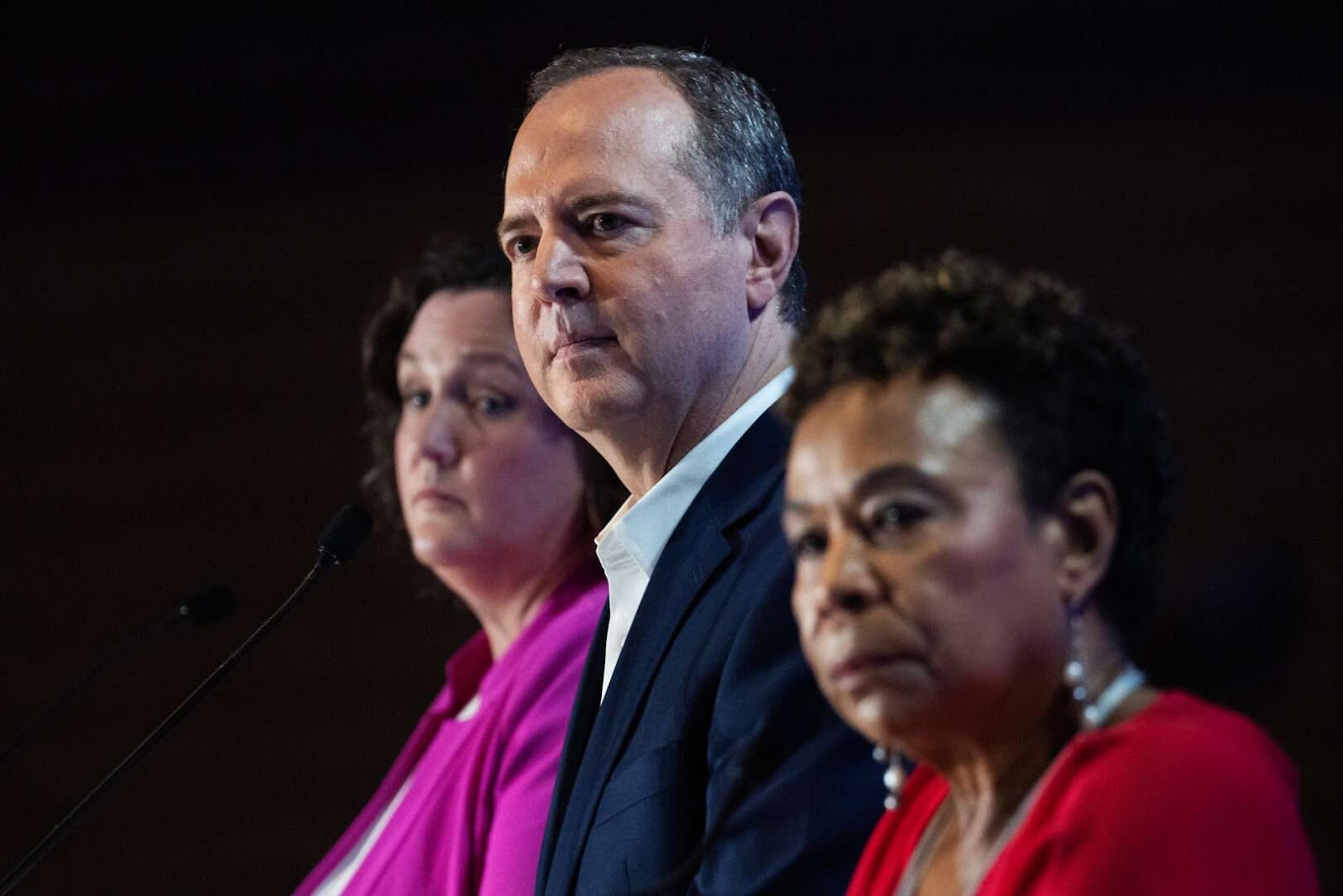 Katie Porter, Adam B. Schiff and Barbara Lee