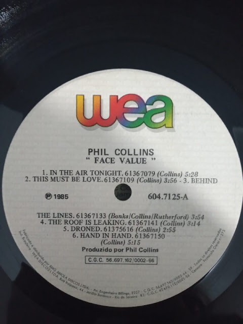 Disco de Vinil - Phil Collins, Face Value